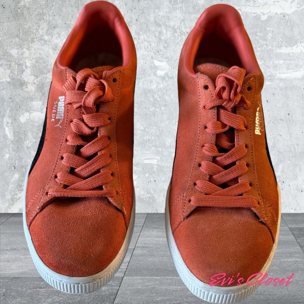 Puma Suede Classic Women’s Size 9 Red Low Top Sneakers Black Swish